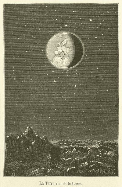 La Terre vue de la Lune - French School