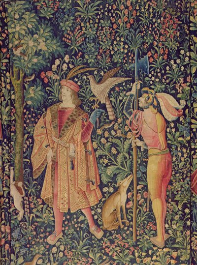 La Vie Seigneuriale - Départ pour la chasse, c.1500 - French School