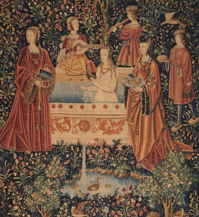La Vie seigneuriale : Femme se baignant entourée d