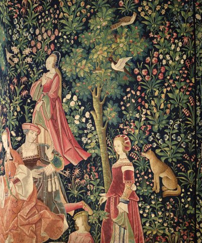 La Vie Seigneuriale : Jeunes femmes et un renard, vers 1500 - French School