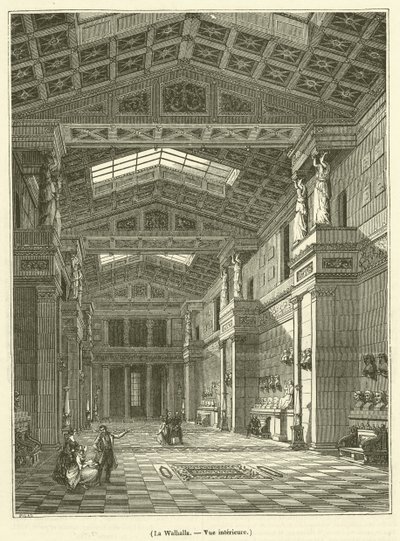 La Walhalla, Vue interieure (engraving) - French School