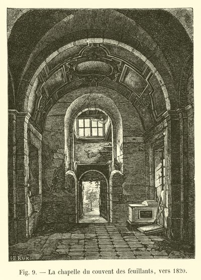 La chapelle du couvent des feuillants, vers 1820 - French School