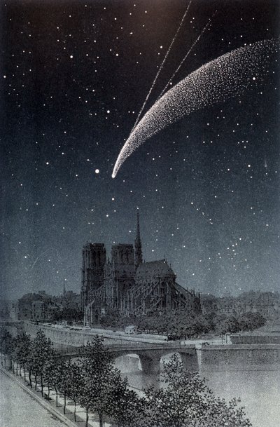 La comète de Donati, vue à Paris le 04/10/1858 - dans « Le Ciel » par Amédée Guillemin, Hachette, Paris - French School