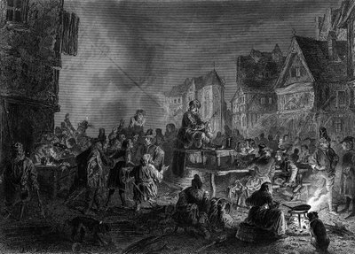 La cour des miracles. Dans « Notre Dame de Paris » de Victor Hugo - French School