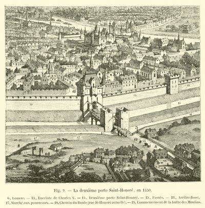 La deuxième porte Saint-Honoré, en 1450 - French School