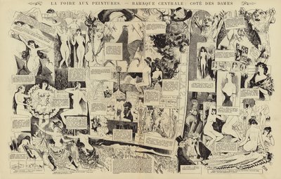 La foire aux peintures, Baraque centrale, côté des dames (gravure) - French School