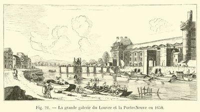 La grande galerie du Louvre et la Porte-Neuve en 1650 - French School
