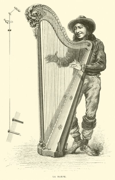 La harpe - French School