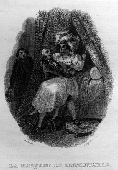 La marquise de Prétintaille Chanson de Béranger dans « Oeuvres complètes » (1834) par Pierre Jean de Béranger (1780-1857), poète et chansonnier français. - French School