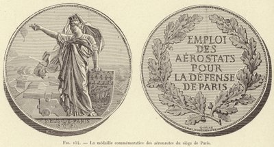 La médaille commémorative des aéronautes du siège de Paris - French School