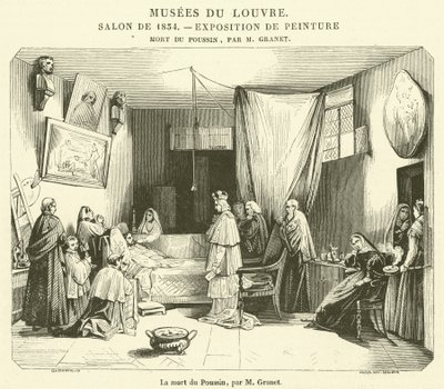 La mort du Poussin (engraving) - French School