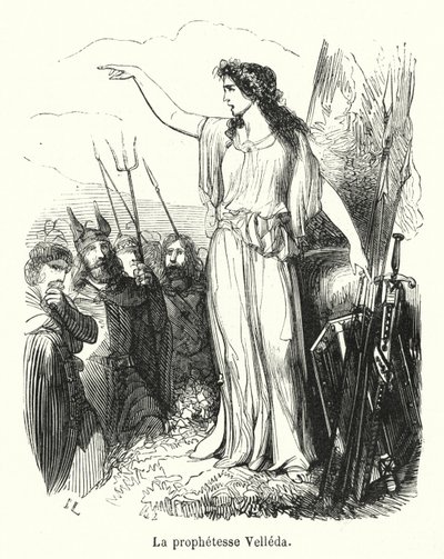 La prophétesse Velleda (gravure) - French School