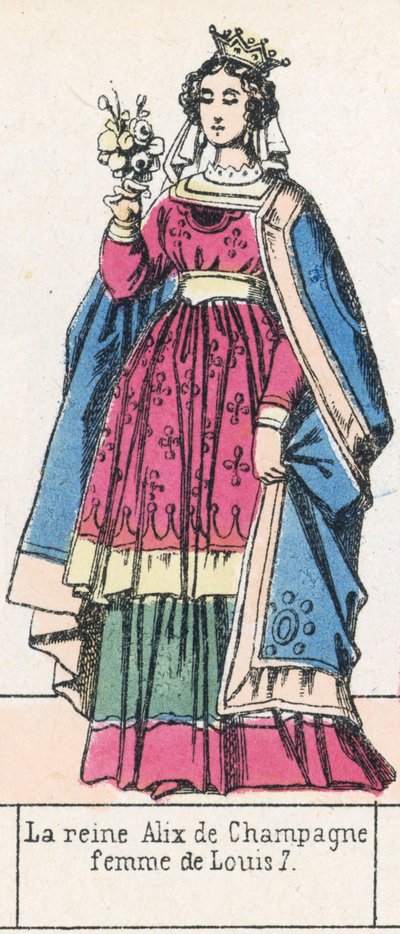 La reine Alix de Champagne, femme de Louis VII - French School