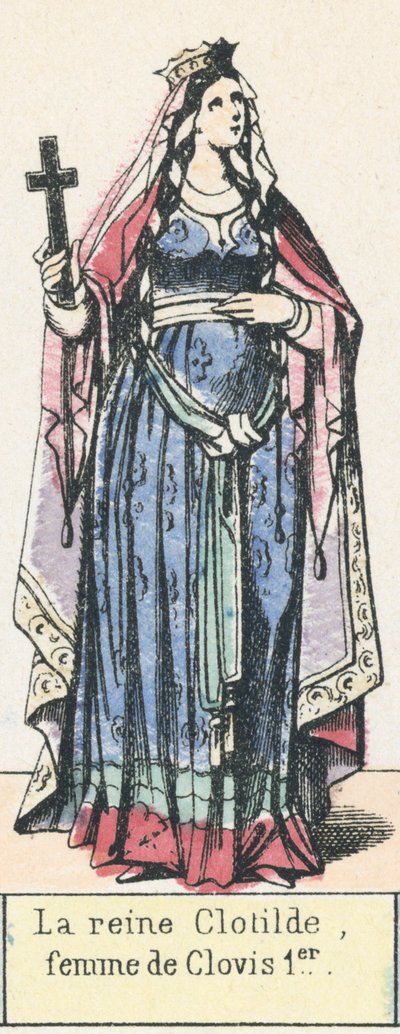 La reine Clotilde, femme de Clovis 1er - French School