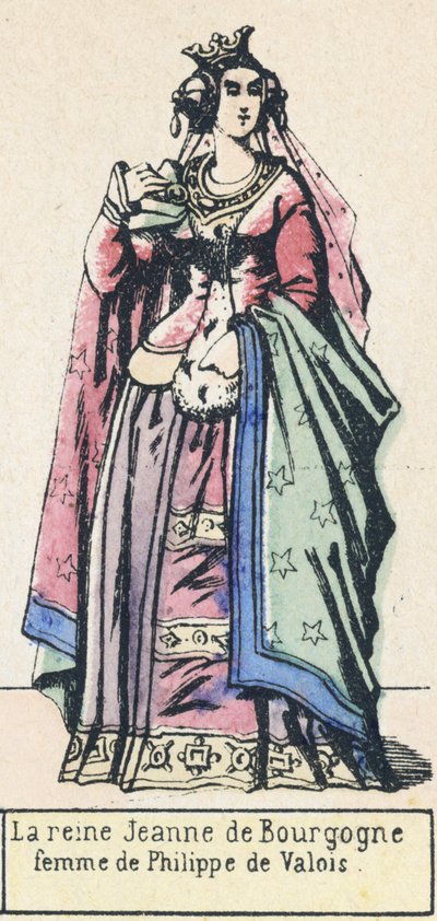La reine Jeanne de Bourgogne, femme de Philippe de Valois - French School
