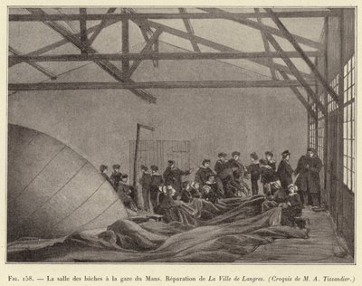 La salle des bâches à la gare du Mans, Réparation de La Ville de Langres - French School