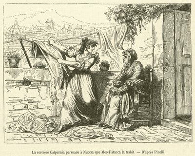 La sorcière Calpurnia persuade à Nuccia que Meo Patacca la trahit - French School