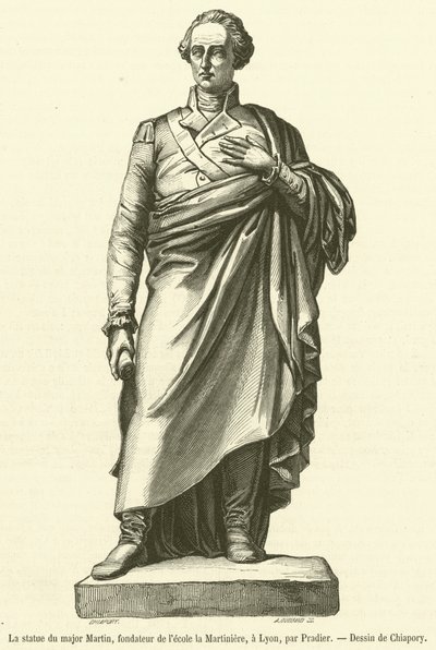 La statue du major Martin, fondateur de l