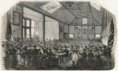 La taverne des Canotiers à Bercy au XIXe siècle - Gravure dans « Tableau-de-Paris » par Edmond Texier 1852 - French School