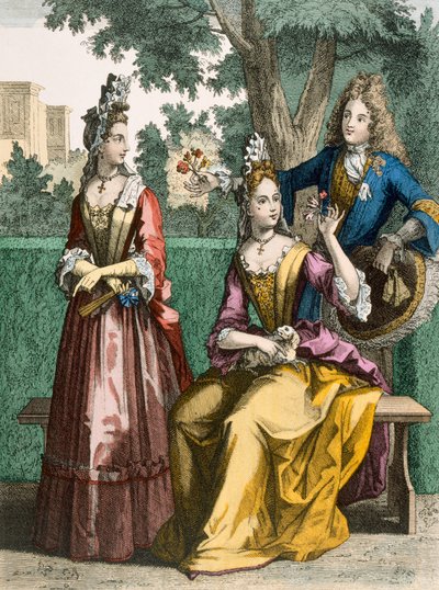 Robes de jour formelles pour dames, 1690 - French School
