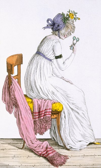 Dame portant un déshabillé, de Costume Parisien, publié dans le Journal des Dames et des Modes, 1797 - French School