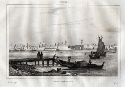 Embarcadère du Lido de Venise - Gravure tirée de « L