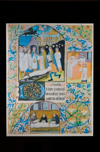 Derniers sacrements - Office des morts - Funérailles, page de parchemin d