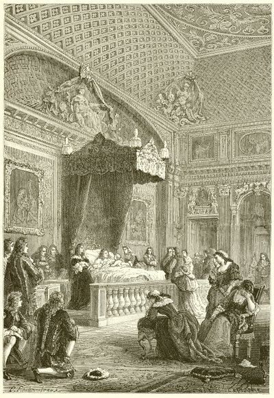 Derniers moments du roi Louis XIV - French School