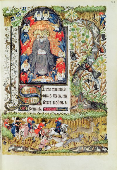 Novembre; chasse au cerf, des Heures de Marguerite d
