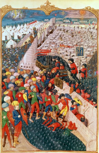 Lat 6067 Les opérations turques au siège de Rhodes, de Une histoire du siège de Rhodes, par Guillaume Caoursin, 1483 - French School