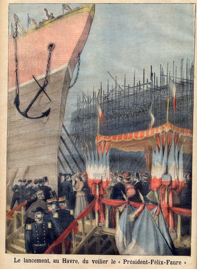 Lancement au Havre du voilier "Président Félix-Faure". "Le Petit Journal" - French School