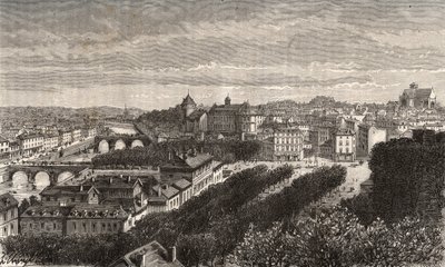 Laval - Mayenne - Pays de la Loire - gravure dans "La France illustrée : géographie, histoire, administration statistique" par V.A. Malt-Brown. 1884 - French School