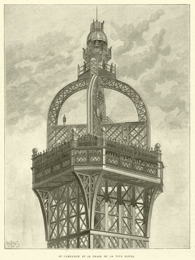 Le Campanile et le Phare de la Tour Eiffel - French School