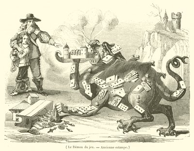 Le Demon du jeu (engraving) - French School