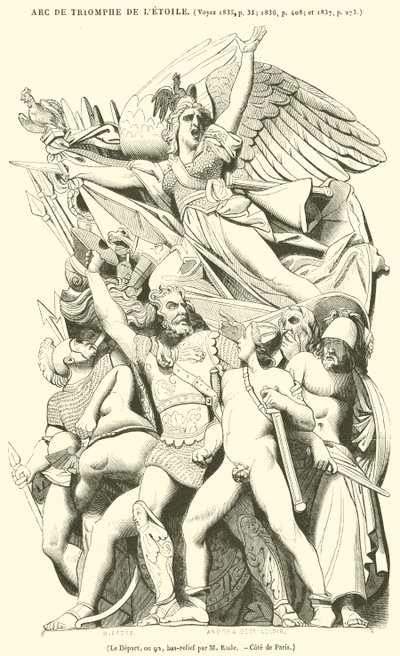 Le départ, ou 92, bas-relief - French School