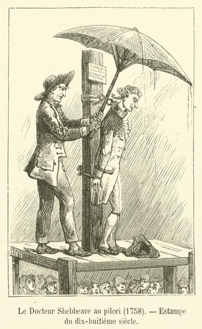 Le Docteur Shebbeare au pilori, 1758, estampe du dix-huitième siècle - French School