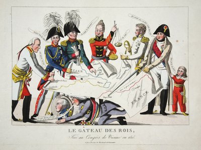 Le Gâteau des Rois, tiré au Congrès de Vienne en 1815, pub. - French School