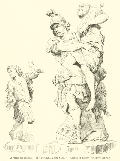 Le Jardin des Tuileries, Énée portant son père Anchise - French School