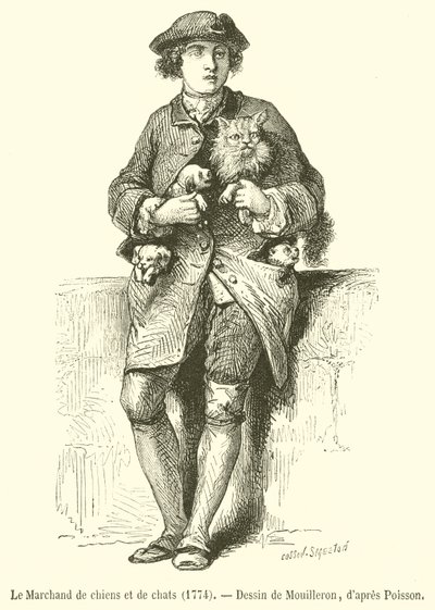 Le Marchand de chiens et de chats - French School