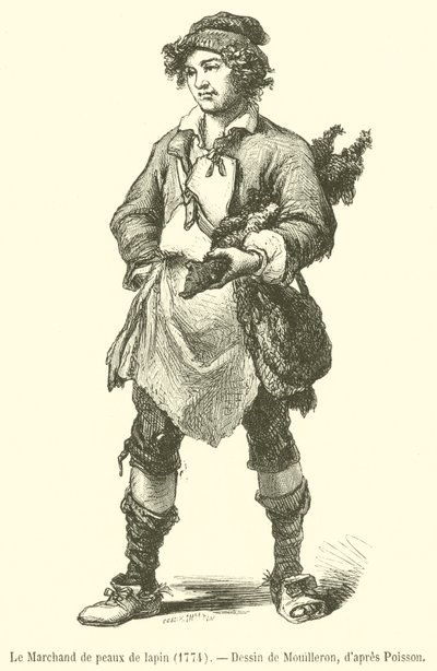 Le Marchand de peaux de lapin - French School