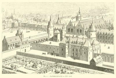 Le Palais de la Cité au XIVe siècle - French School