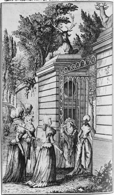 Le Parc aux Cerfs, la porte du Havre Royal de Louis XV (1710-74), géré par Madame de Pompadour (1721-64) - French School