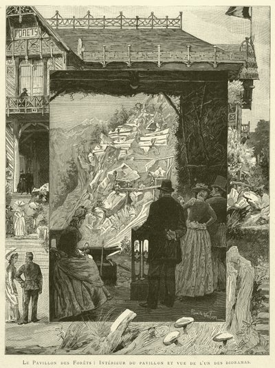Le Pavillon des Forêts, intérieur du pavillon et vue de l