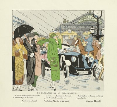 Le Probleme de la Circulation, from Art-Gout-Beaute, pub.1924(pochoir print) - French School