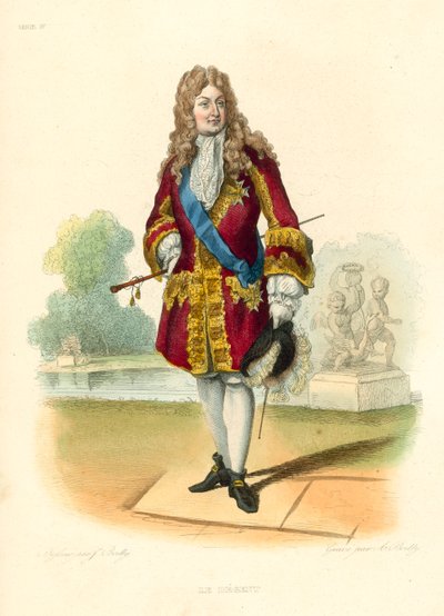 Le Régent (gravure en couleur) - French School