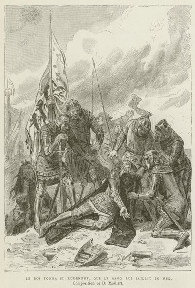 Le Roi Tomba Si Rudement, Que Le Sang Lui Jaillit Du Nez - French School
