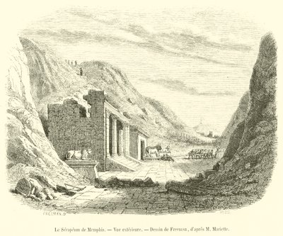 Le Sérapéum de Memphis, Vue extérieure - French School