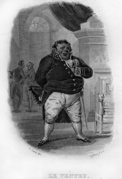 Le Ventru Chanson de Beranger dans "Œuvres complètes" (1834) - French School