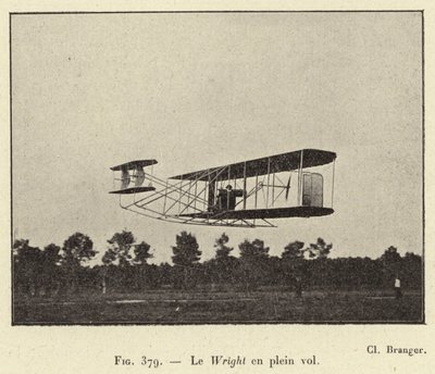 Le Wright en plein vol - French School