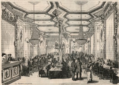 Le café Pierron à Paris au XIXe siècle - Gravure dans « Tableau-de-Paris » par Edmond Texier 1852 - French School